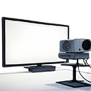 Monitor, videoproiettore e schermo, rappresentazione di impianti video, TV, LED wall e sistemi multimediali