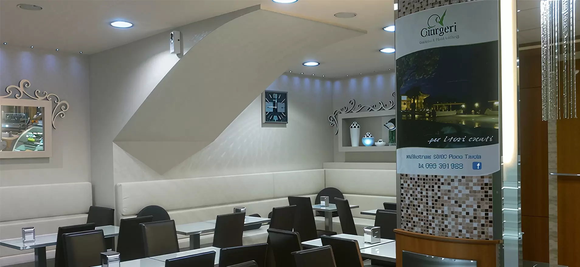 Sistema luci d’atmosfera per la sala clienti della Pasticceria Giargeri